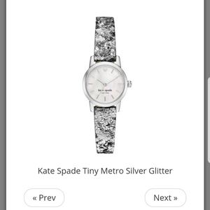 NEW Kate Spade Tiny Metro Silver Glitter Watch